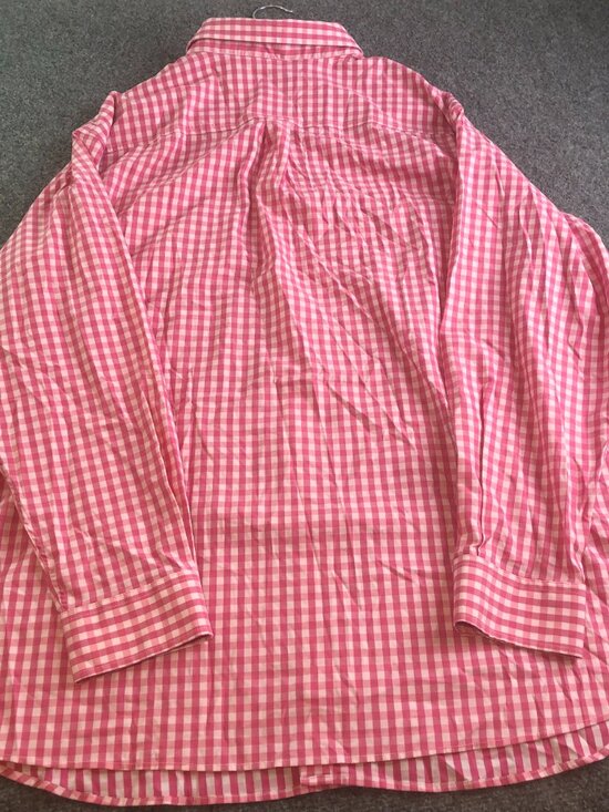Johnnie-O Mens Performance Shirt Men XXL Pink Check Gingham Stretch Button - Picture 9 of 10